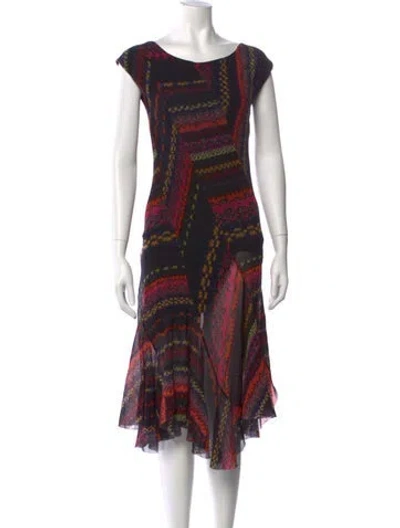 Pre-owned Fuzzi Vintage Midi Length Dress In Black