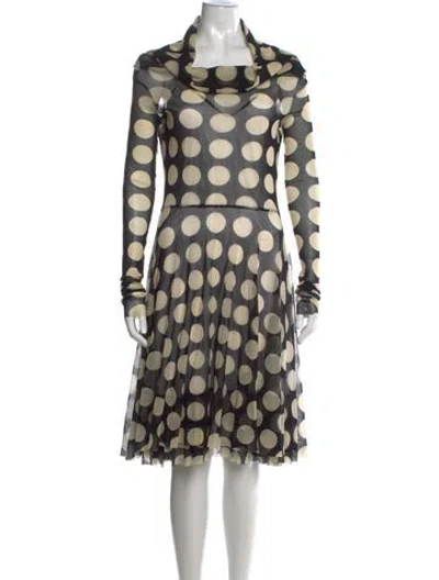 Pre-owned Fuzzi Vintage Midi Length Dress In Black