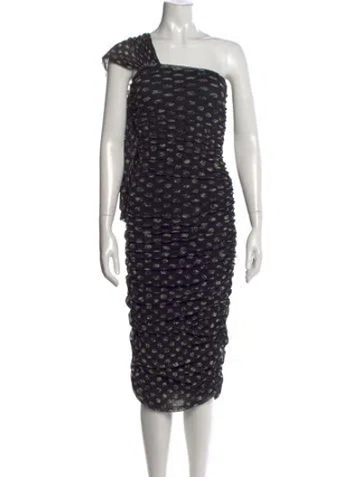 Pre-owned Fuzzi Vintage Midi Length Dress In Black