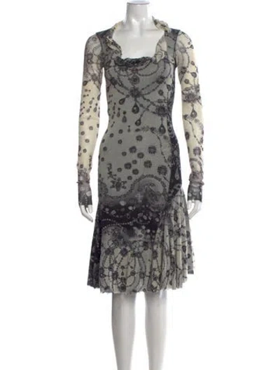 Pre-owned Fuzzi Vintage Midi Length Dress In Black/grey