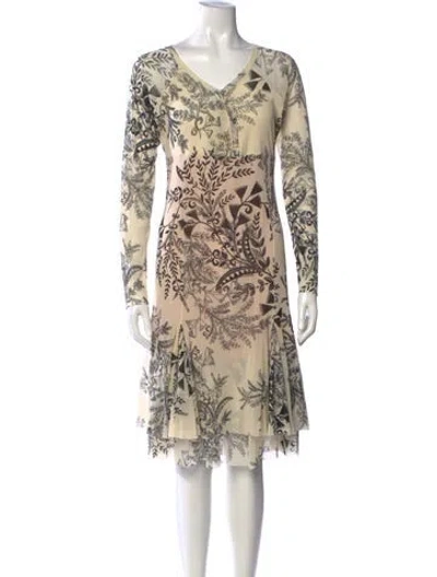 Pre-owned Fuzzi Vintage Midi Length Dress In Black/neutrals