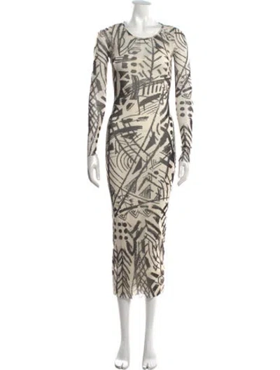 Pre-owned Fuzzi Vintage Midi Length Dress In Black/neutrals