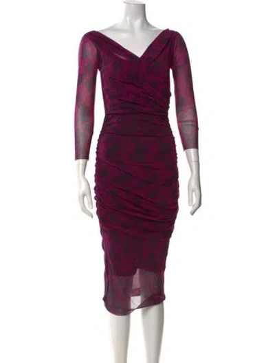 Pre-owned Fuzzi Vintage Midi Length Dress In Pink