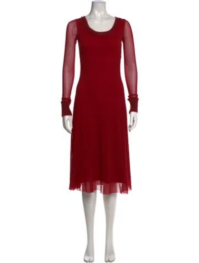 Pre-owned Fuzzi Vintage Midi Length Dress In Red