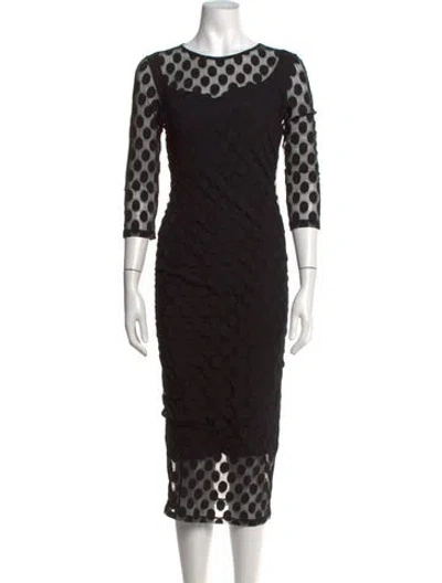 Pre-owned Fuzzi Vintage Midi Length Dress W/ Tags In Black
