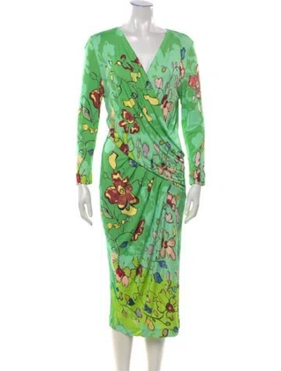 Pre-owned Fuzzi Vintage Midi Length Dress W/ Tags In Green