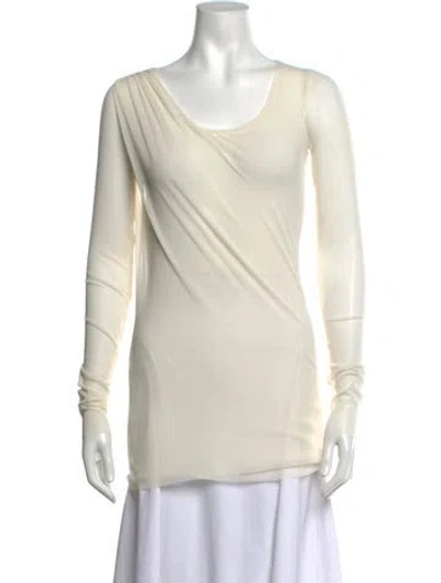 Pre-owned Fuzzi Vintage Scoop Neck Top In Neutrals