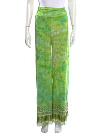 Pre-owned Fuzzi Vintage Wide Leg Pants In Green