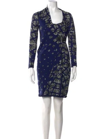 Pre-owned Fuzzi Virgin Wool Knee-length Dress In Blue