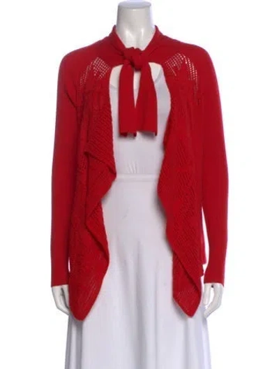 Pre-owned Fuzzi Virgin Wool Mock Neck Sweater In Red