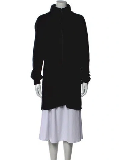 Pre-owned Fuzzi Virgin Wool Open Front Sweater In Black