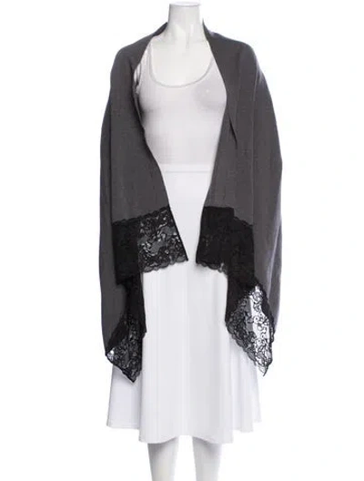 Pre-owned Fuzzi Virgin Wool Open Front Sweater In Grey