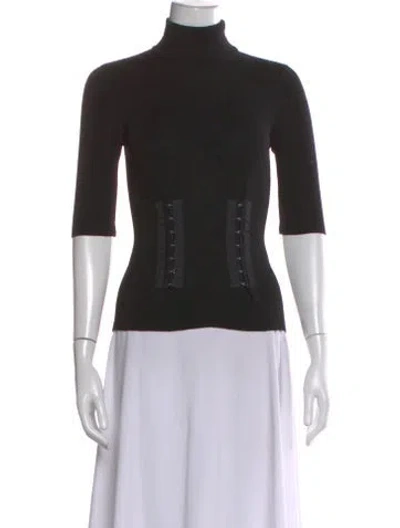 Pre-owned Fuzzi Virgin Wool Turtleneck Sweater In Black