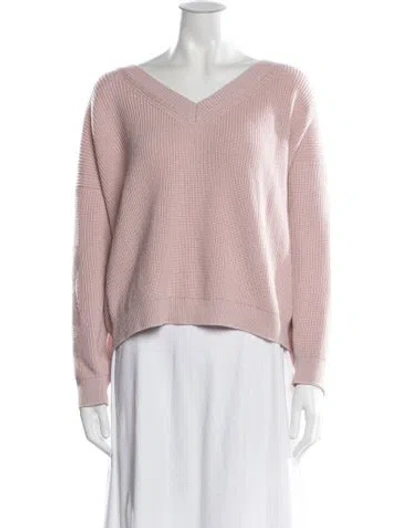 Pre-owned Fuzzi Virgin Wool V-neck Sweater In Pink