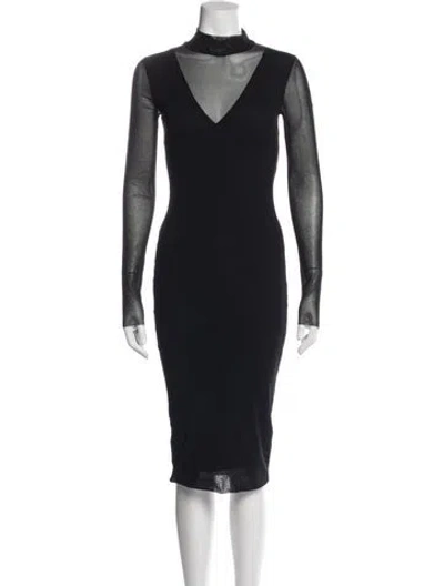 Pre-owned Fuzzi V-neck Knee-length Dress In Blue