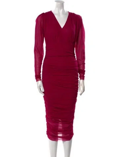 Pre-owned Fuzzi V-neck Long Dress W/ Tags In Pink