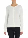 Fuzzi White Wool Cardigan In Blanco