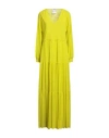 Fuzzi Woman Maxi Dress Acid Green Size L Polyamide