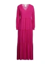 Fuzzi Woman Maxi Dress Fuchsia Size M Polyamide In Pink