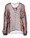 Fuzzi Woman Blouse Orange Size 8 Viscose In Orange