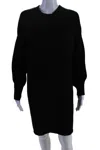 Fuzzi Womens Half Sleeve Crew Neck Short Sweater Dress Black In Black