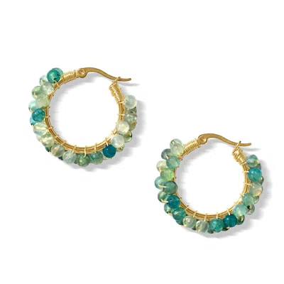 Fv Jewellery Women's Green Steel Me Aqua Earrings