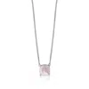 Fv Jewellery Women's Pink / Purple La Stele Rose Quartz Square Dome Necklace