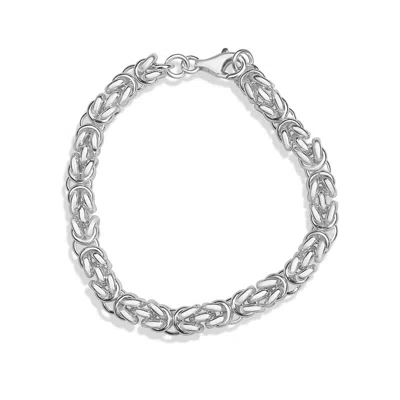 Fv Jewellery Women's Silver Bijoux Large Byzantine Link Bracelet