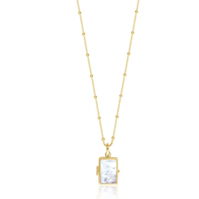 Fv Jewellery Women's Silver Perle Yellow Gold Locket