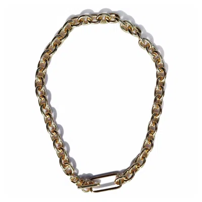 Fv Jewellery Women's Steel Me Yellow Gold Grande Chain Fob Necklace