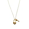 Fv Jewellery Women's The Heart Series Gold Heart Lock & Key Necklace In Gold