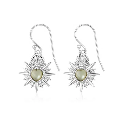 Fv Jewellery Women's White La Stèle Mother Of Pearl Heart Earrings