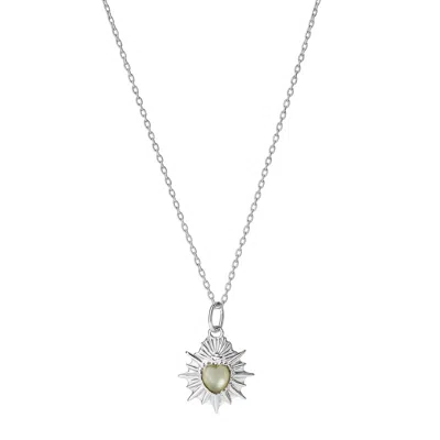 Fv Jewellery Women's White La Stèle Mother Of Pearl Heart Necklace