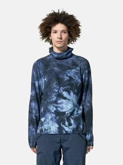 Fw23 M Balaclava Sweater - Navy Wave Dye In Multi