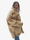 Fw23 W Lined Wool Sherpa Shirt Jacket- Natural Mix In Beige