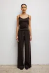 Leset Pointelle Boxer Pant In Choco