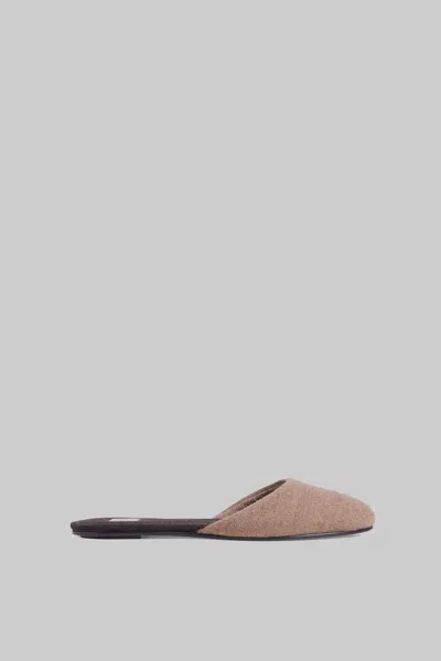 Leset Romy Fleece Mules In Brown