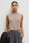 Leset Zoe Sleeveless Turtleneck In Gray