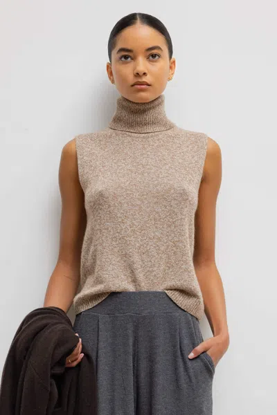 Leset Zoe Sleeveless Turtleneck In Gray