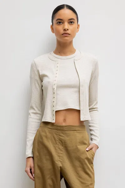 Leset Kelly Long Sleeve Snap Down In Oatmeal