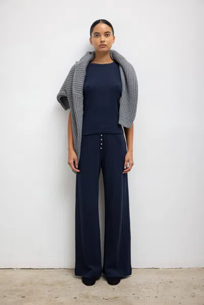 Leset Pointelle Boxer Trouser In Midnight