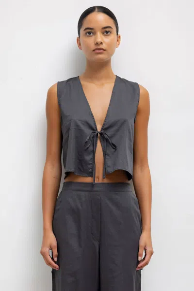Leset Yoko Crop Painter Pant In Charcoal