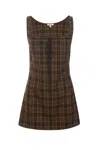 Fw24 Laced Ginger Dress In Plaid Brown