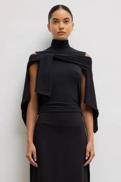 Leset Lauren Sleeveless Turtleneck In Black
