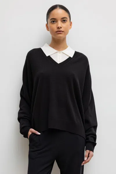 Leset Zoe V Neck In Black