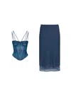 Fw25 Aphex Corset + Maria Skirt In Blue