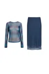 Fw25 Long Sleeve Tee + Maria Skirt In Blue