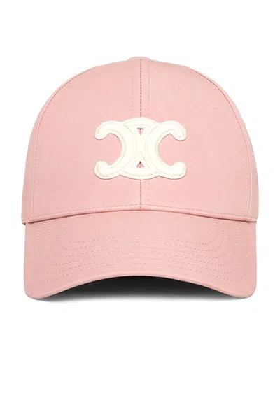 Fwrd Boutique Celine Triomphe Baseball Cap In Vintage Pink
