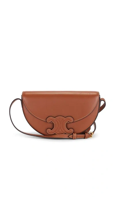 Fwrd Renew Celine Besace Cuir Triomphe Shoulder Bag In Brown