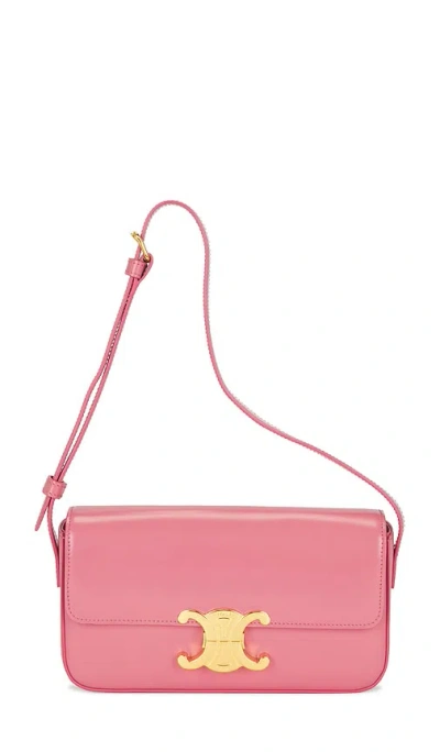 Fwrd Renew Celine Claude Triomphe Shoulder Bag In Pink